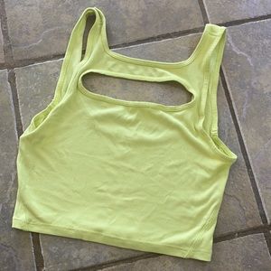 Lululemon On the Move Lime Green Open Front Top Medium / 6